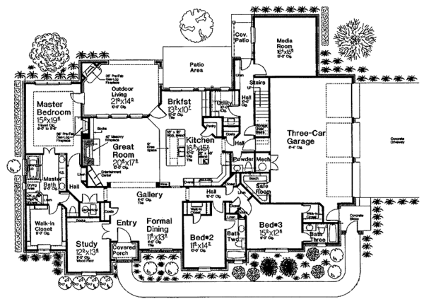 Architectural House Design - Country Floor Plan - Main Floor Plan #310-1236