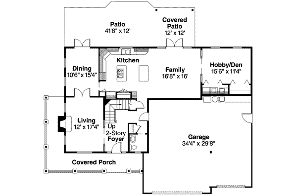 Dream House Plan - Farmhouse Floor Plan - Main Floor Plan #124-529