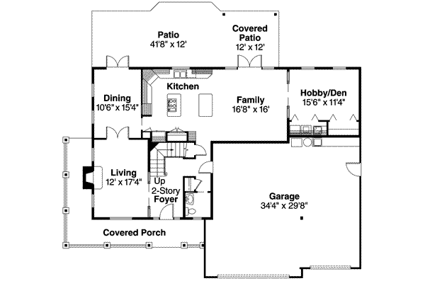 Farmhouse Floor Plan - Main Floor Plan #124-529