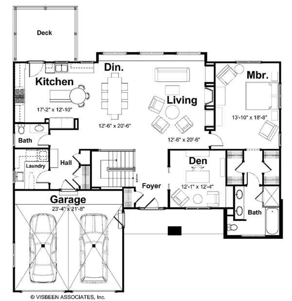 House Design - Craftsman Floor Plan - Main Floor Plan #928-80