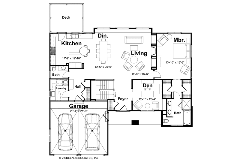 Home Plan - Floor Plan - Main Floor for Craftsman House Plan #928-80 - 3 bed, 3.5 bath