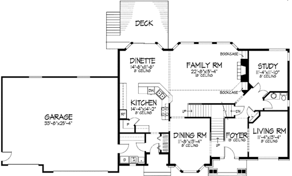 Architectural House Design - Traditional Floor Plan - Main Floor Plan #51-958