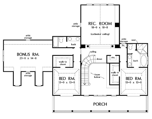 Dream House Plan - Country Floor Plan - Upper Floor Plan #929-731