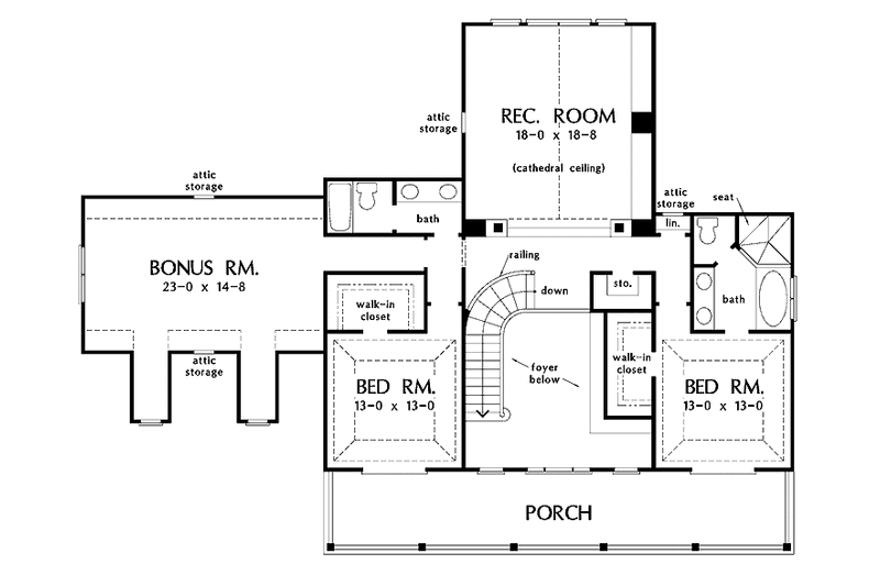 Home Plan - Floor Plan - Upper Floor for Country House Plan #929-731 - 4 bed, 4 bath
