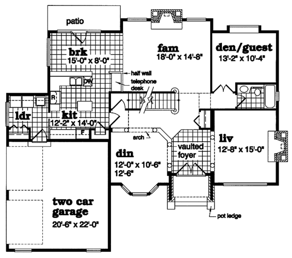 House Blueprint - Country Floor Plan - Main Floor Plan #47-912