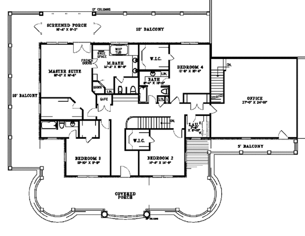 House Design - Southern Floor Plan - Upper Floor Plan #17-3092