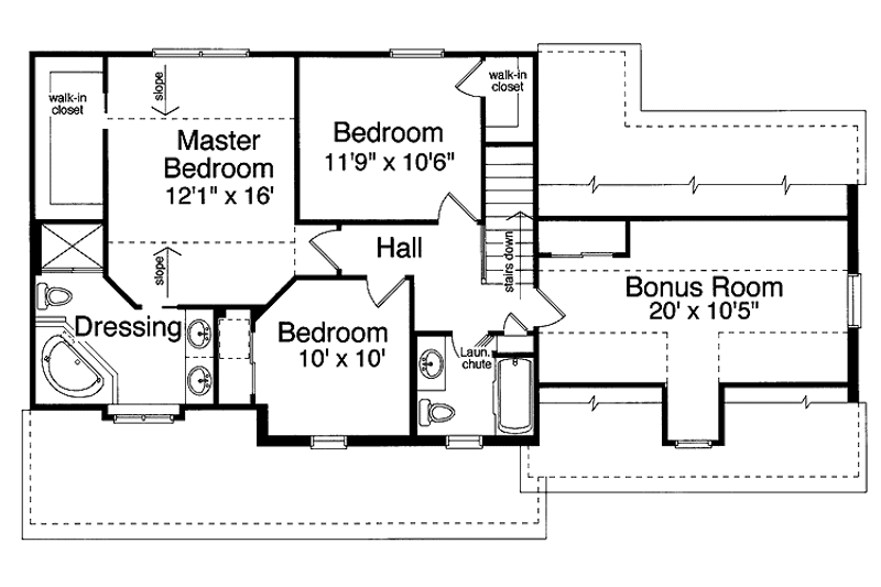 Home Plan - Floor Plan - Upper Floor for Country House Plan #46-693 - 3 bed, 2.5 bath