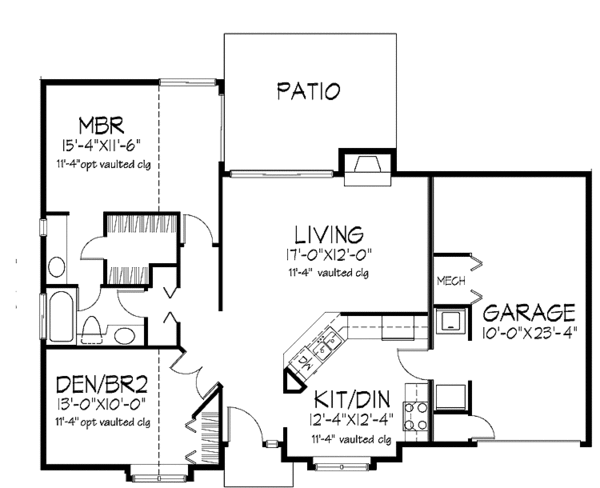 House Plan Design - Contemporary Floor Plan - Main Floor Plan #320-662