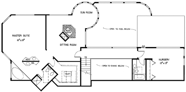 House Design - European Floor Plan - Upper Floor Plan #60-961
