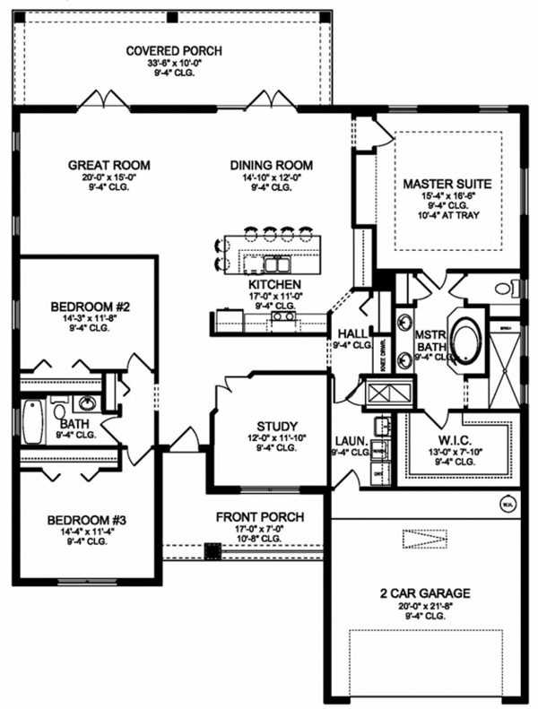 House Plan Design - Colonial Floor Plan - Main Floor Plan #1058-123