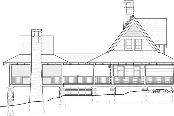 Exterior - Other Elevation 1 for Log House Plan #928-281 - 2 bed, 2 bath