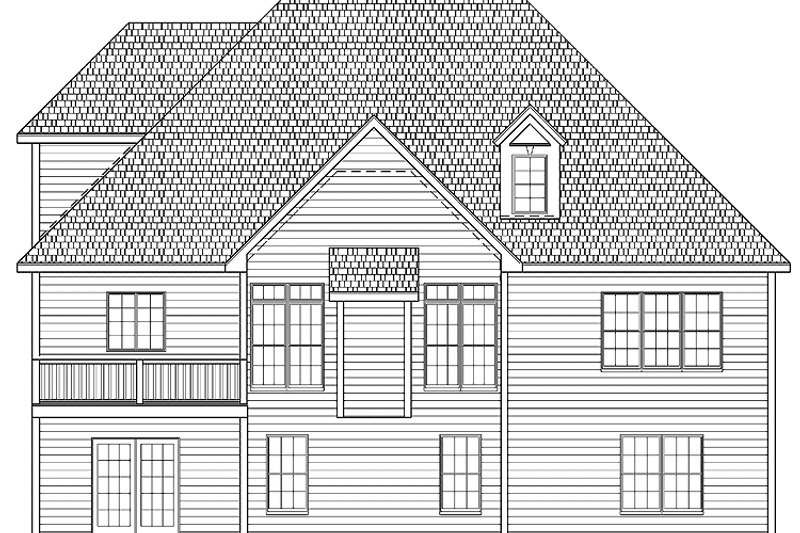 Home Plan - Exterior - Rear Elevation for Traditional House Plan #328-341 - 3 bed, 2.5 bath