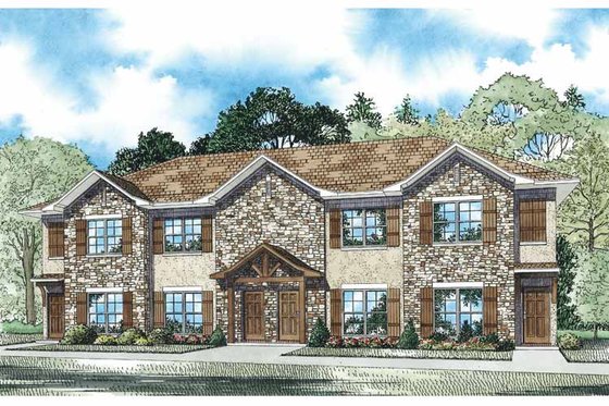 Exterior - Front Elevation 3 for Traditional House Plan #17-3359 - 8 bed, 8 bath