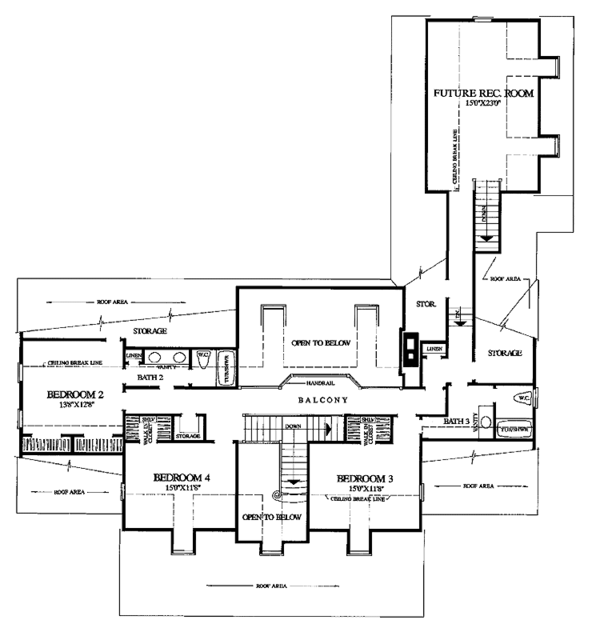 Home Plan - Classical Floor Plan - Upper Floor Plan #137-298