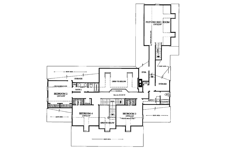 Home Plan - Floor Plan - Upper Floor for Classical House Plan #137-298 - 4 bed, 3 bath