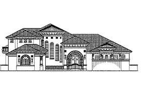 Exterior - Front Elevation 3 for Mediterranean House Plan #930-436 - 4 bed, 4 bath