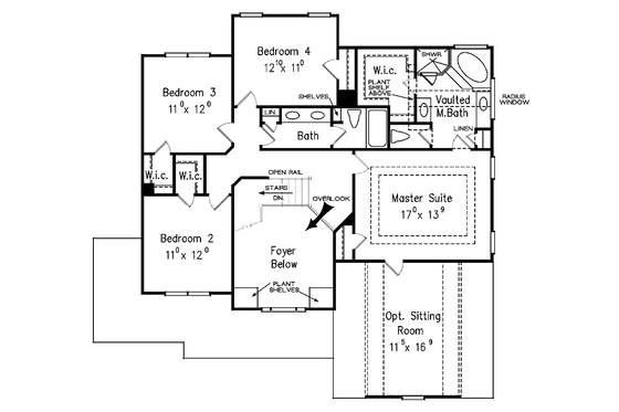 Floor Plan - Upper Floor for Country House Plan #927-109 - 4 bed, 2.5 bath