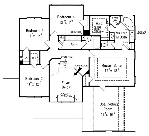 House Plan Design - Country Floor Plan - Upper Floor Plan #927-109