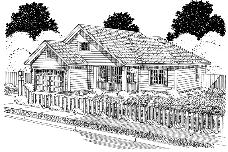 Home Plan - Exterior - Front Elevation 3 for Traditional House Plan #513-2138 - 3 bed, 2 bath