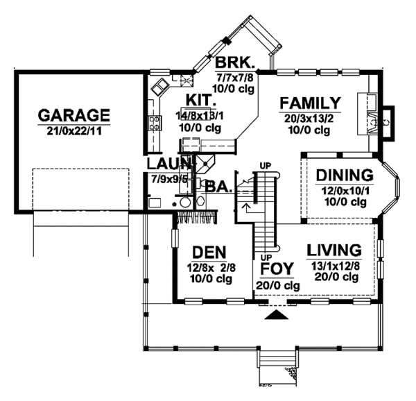 Home Plan - Colonial Floor Plan - Main Floor Plan #320-832