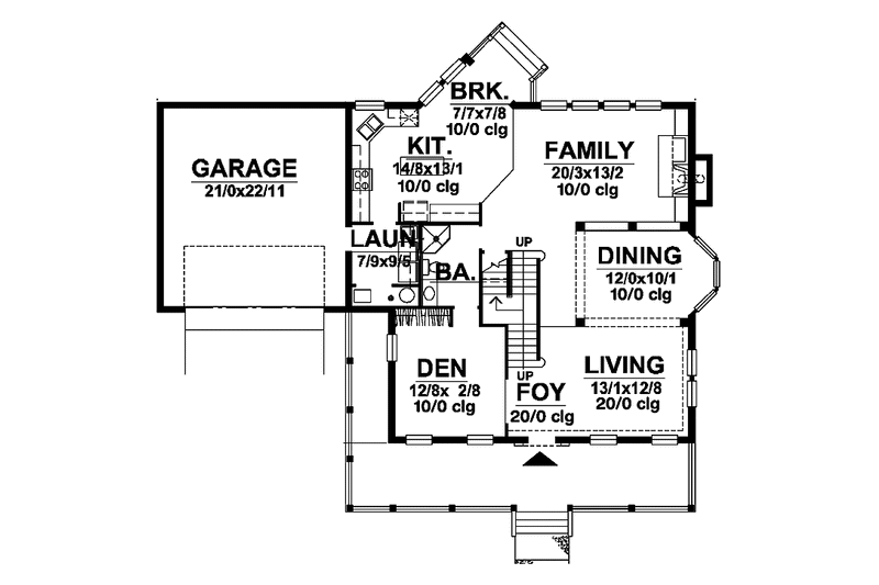 Dream House Plan - Floor Plan - Main Floor for Colonial House Plan #320-832 - 3 bed, 3 bath
