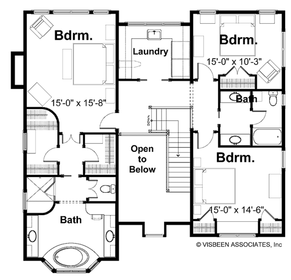 Craftsman Floor Plan - Upper Floor Plan #928-45