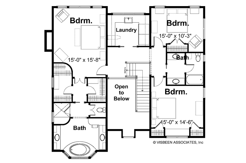 Home Plan - Floor Plan - Upper Floor for Craftsman House Plan #928-45 - 3 bed, 2.5 bath