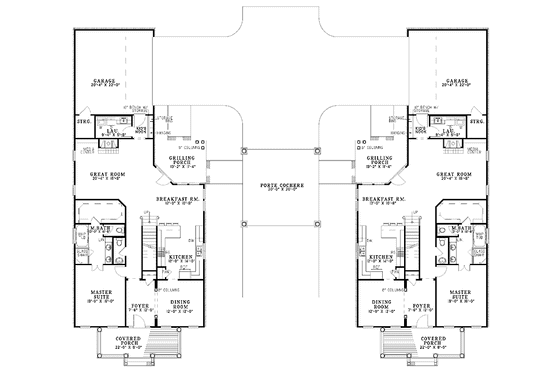 Floor Plan - Main Floor for Country House Plan #17-2825 - 6 bed, 4 bath