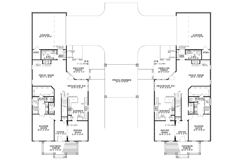Home Plan - Floor Plan - Main Floor for Country House Plan #17-2825 - 6 bed, 4 bath
