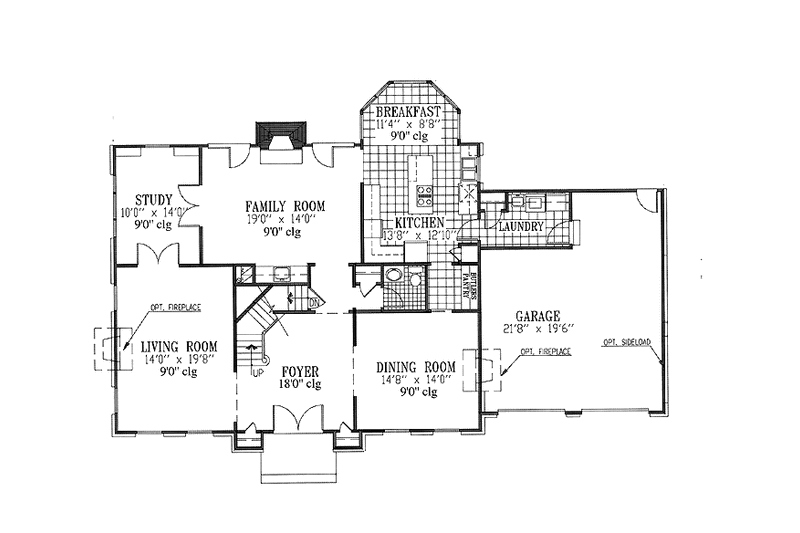 Home Plan - Floor Plan - Main Floor for Country House Plan #953-53 - 4 bed, 2.5 bath