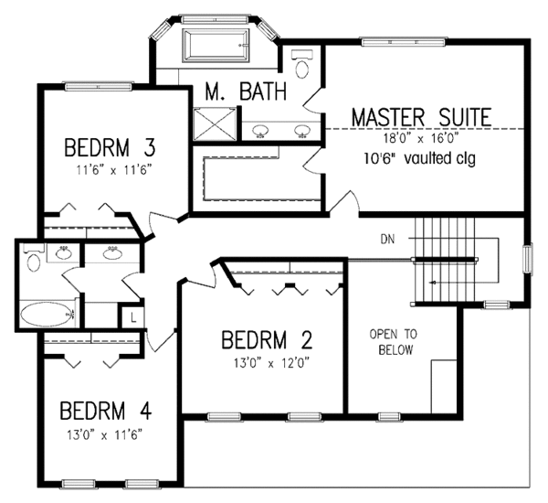 Dream House Plan - Country Floor Plan - Upper Floor Plan #320-1460