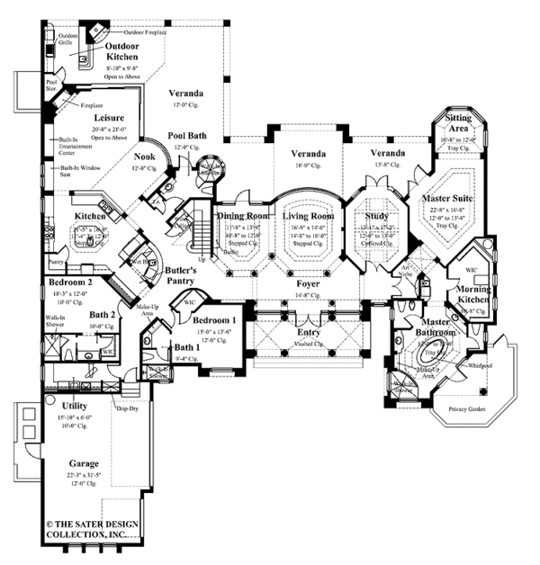 House Design - Mediterranean Floor Plan - Main Floor Plan #930-329