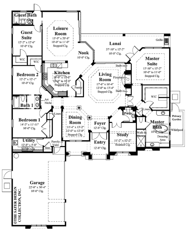 Architectural House Design - Mediterranean Floor Plan - Main Floor Plan #930-309