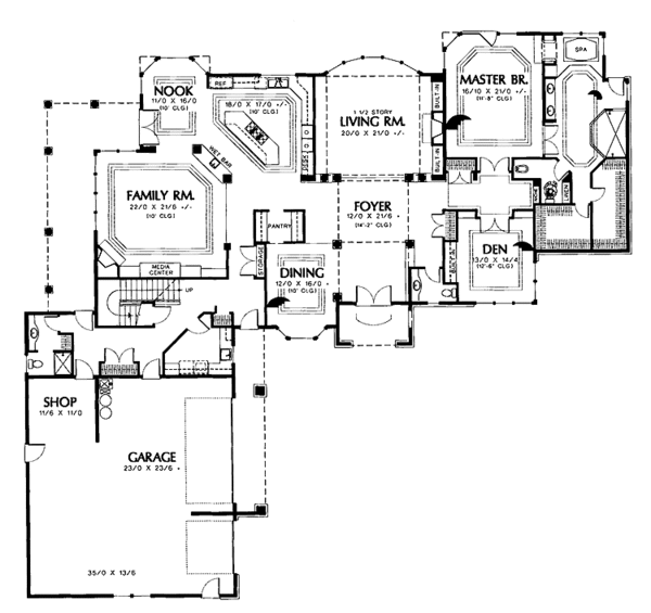 Architectural House Design - Traditional Floor Plan - Main Floor Plan #48-745