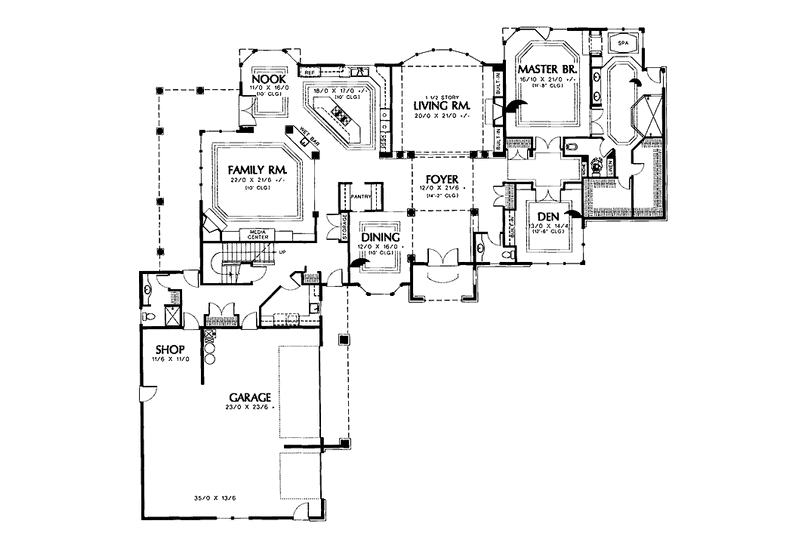Home Plan - Floor Plan - Main Floor for Traditional House Plan #48-745 - 4 bed, 5.5 bath