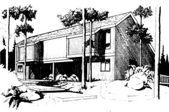 Exterior - Front Elevation for Modern House Plan #303-211 - 1 bed, 1 bath