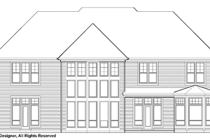 Exterior - Rear Elevation for Tudor House Plan #48-805 - 5 bed, 4 bath