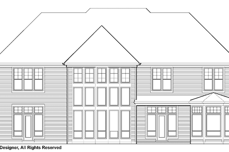 Home Plan - Exterior - Rear Elevation for Tudor House Plan #48-805 - 5 bed, 4 bath