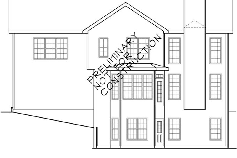 Home Plan - Exterior - Rear Elevation for Classical House Plan #927-576 - 4 bed, 3 bath
