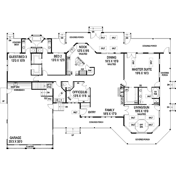 Home Plan - Craftsman Floor Plan - Main Floor Plan #60-647