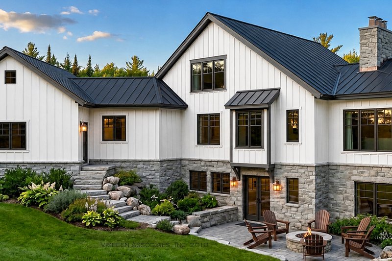 House Design - Exterior - Rear Elevation for Farmhouse House Plan #928-448 - 3 bed, 3.5 bath