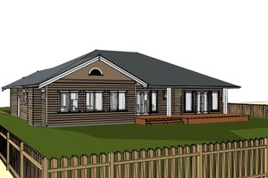 Exterior - Rear Elevation for Craftsman House Plan #1101-4 - 3 bed, 3.5 bath