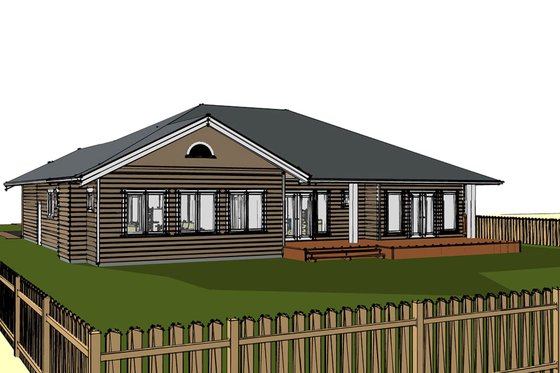 Exterior - Rear Elevation for Craftsman House Plan #1101-4 - 3 bed, 3.5 bath
