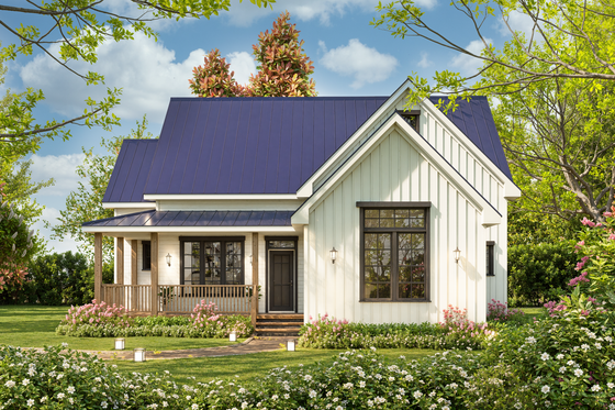 Exterior - Front Elevation 4 for Farmhouse House Plan #54-673 - 3 bed, 2 bath