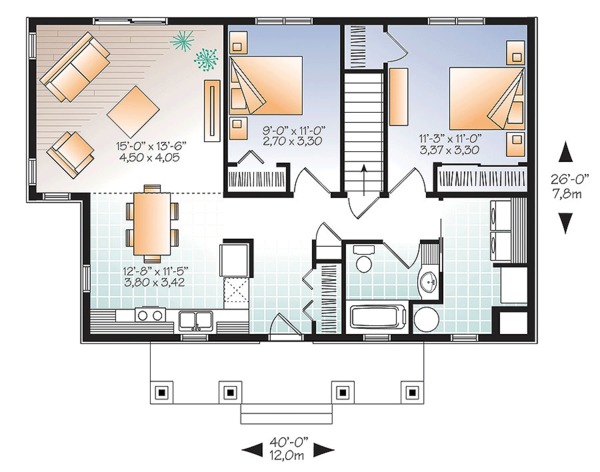 House Blueprint - Ranch Floor Plan - Main Floor Plan #23-2619