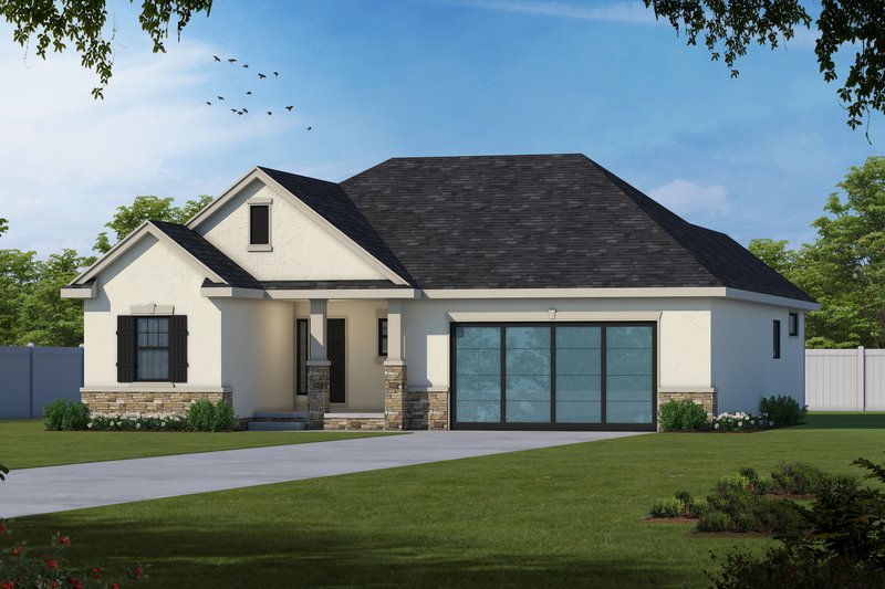 Dream House Plan - Ranch Exterior - Front Elevation Plan #20-2292