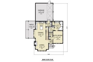 Floor Plan - Main Floor for Farmhouse House Plan #1070-151 - 3 bed, 2.5 bath