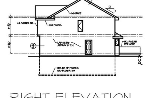 Exterior - Rear Elevation for Cottage House Plan #50-114 - 4 bed, 3 bath