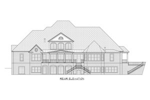 Exterior - Rear Elevation for European House Plan #1054-92 - 4 bed, 4.5 bath