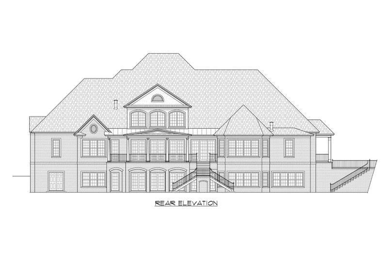 Dream House Plan - Exterior - Rear Elevation for European House Plan #1054-92 - 4 bed, 4.5 bath